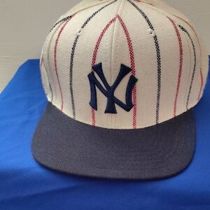 Striped Baseball Cap with NY Logo